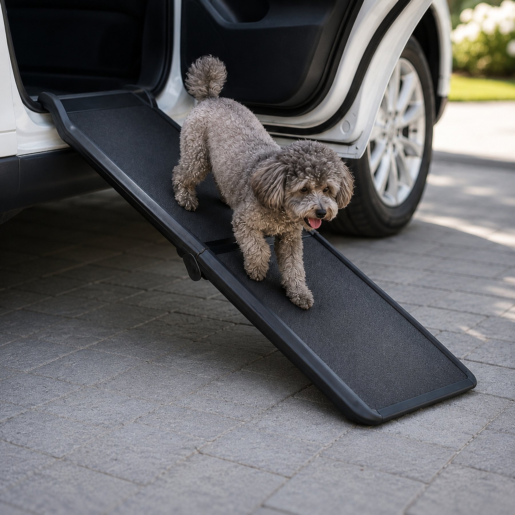 NonoPets 2-Fold Heavy Duty Portable Non-Skid Dog & Cat Ramp with High-Traction Surface, 42.1-in