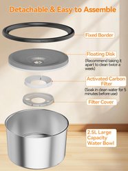 Twinsing Stainless Steel Hanging No-Spill Dog Water Bowls, 2.5-L, Black, 2 count slide 2 of 7