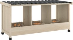 TIMHAKA 3 Holes Wooden Wall Mounted Chicken Nest Box, 14.96 x 37.81 x 16.93-in