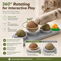 Purr Harbor Wall Mounted Catnip Ball with Rotating Silvervine & Gall Fruit Balls Teething Chew Cat Toy slide 2 of 6