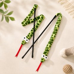 Purr Harbor Interactive Crinkle Snake Teaser Wand Cat Toy, 2 count slide 1 of 6