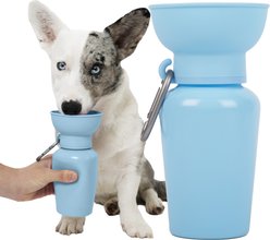 Springland Flip Foldable Travel Dog & Cat Water Bottle, 20-oz, Sky Blue