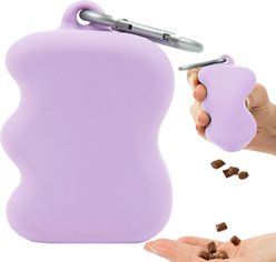Springland Dog Treat Dispenser Squeeze Training Pouch, Lilac