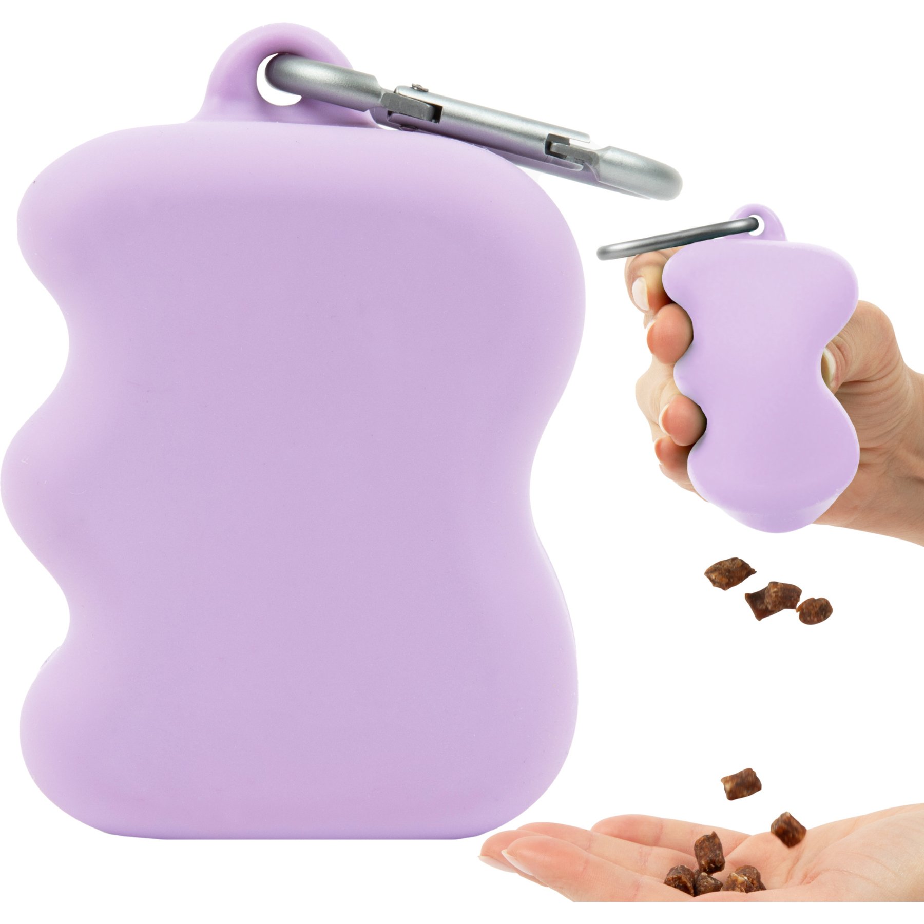 Springland Dog Treat Dispenser Squeeze Training Pouch, Lilac