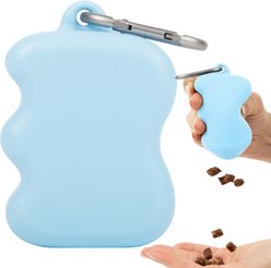 Springland Dog Treat Dispenser Squeeze Training Pouch, Sky Blue
