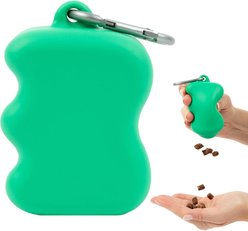 Springland Dog Treat Dispenser Squeeze Training Pouch, Green