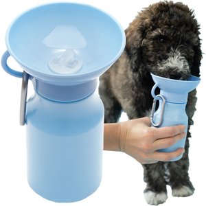 SPRINGLAND Flip Foldable Travel Dog & Cat Water Bottle, 20-oz, Sky