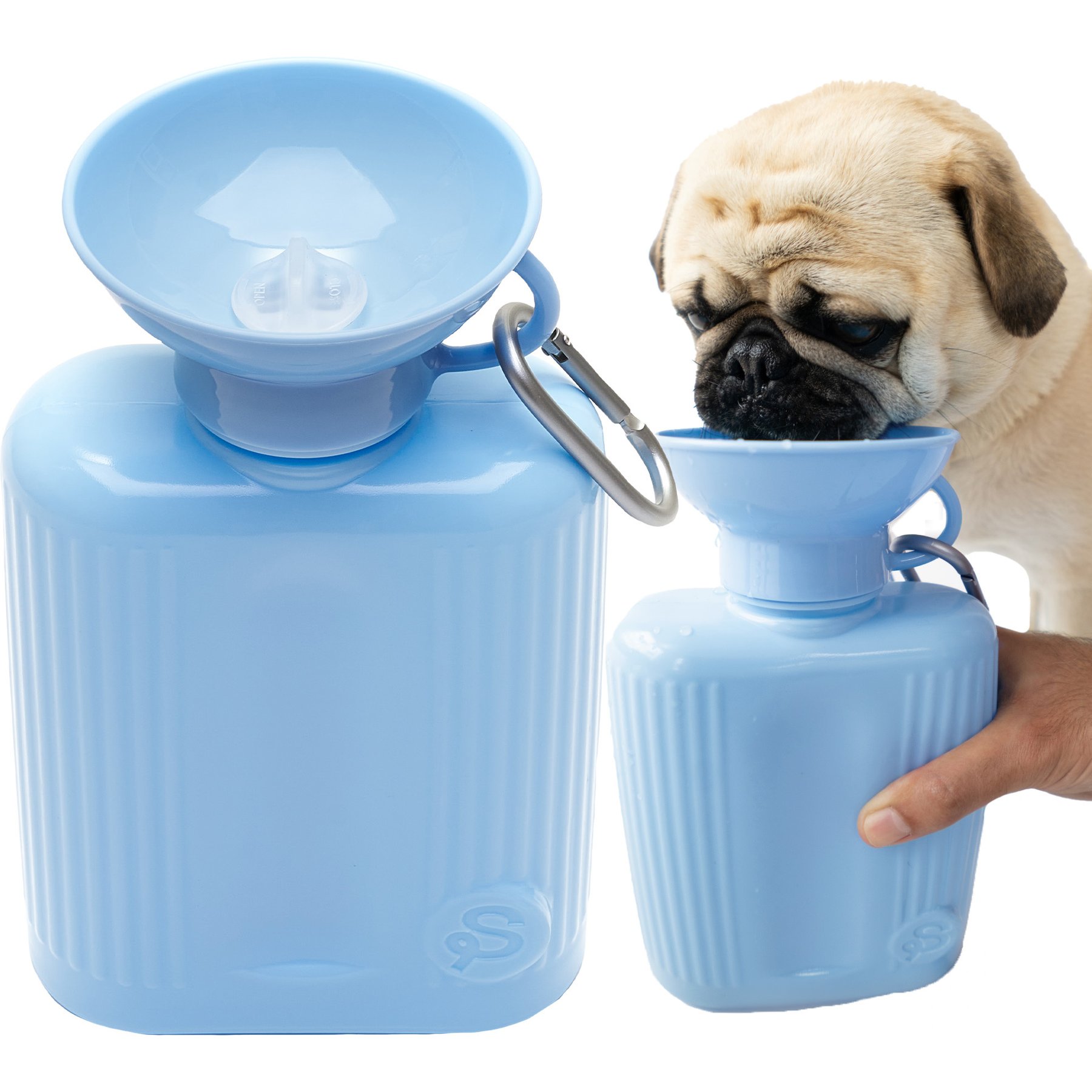 Springland Growler Travel Dog & Cat Water Bottle, Sky Blue, 44-oz