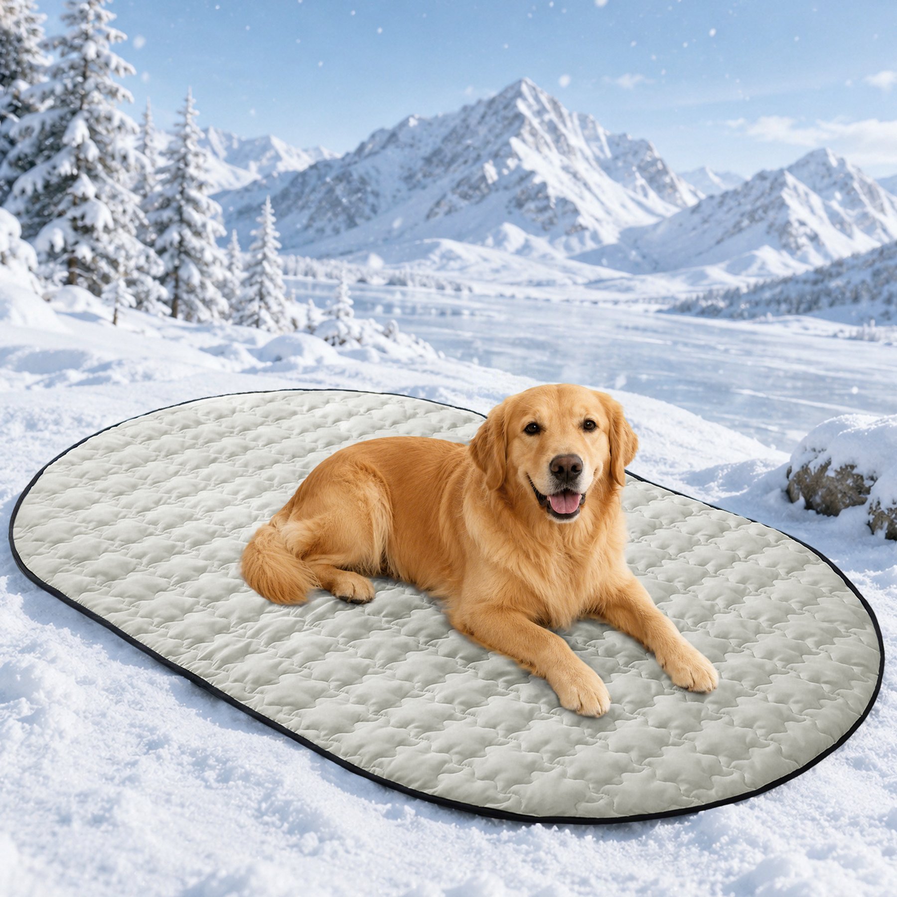 LovMor Waterproof Extra Large Dog Cooling Mat, Grey, 59 x 35.4-in