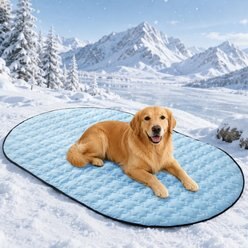 LovMor Waterproof Extra Large Dog Cooling Mat, Blue, 59 x 35.4-in