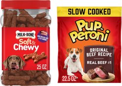 Pup-Peroni Original Beef Flavor + Milk-Bone Beef & Filet Mignon Recipe Dog Treats