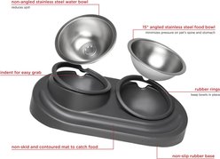 Ubbi Food & Water Non-Skid Stainless Steel Elevated Dog & Cat Bowls, 16-oz, Gray slide 2 of 6