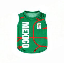 FIFA WC26 Mexico Machine Washable Dog T-Shirt, Green, Medium