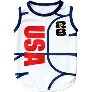 FIFA WC26 USA Machine Washable Dog T-Shirt, White, Medium