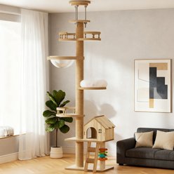 W-Jopns Floor to Ceiling 98 to 110-in Adjustable Cat Tree, Gray