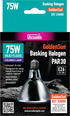 Show full view: Arcadia Reptile GoldenSun Reptile Halogen Heat Lamp, 75-watt, 12 count slide 2 of 4