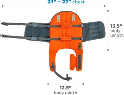 Outward Hound Granby RipStop Dog Life Jacket, Medium, Bright Orange slide 2 of 9