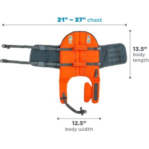 Outward Hound Granby RipStop Dog Life Jacket, Medium, Bright Orange