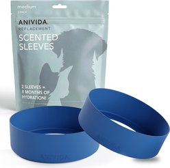 Anivida Bowl Peanut Butter Scented Dog Replacement Sleeve, Blue, 2 count, Medium