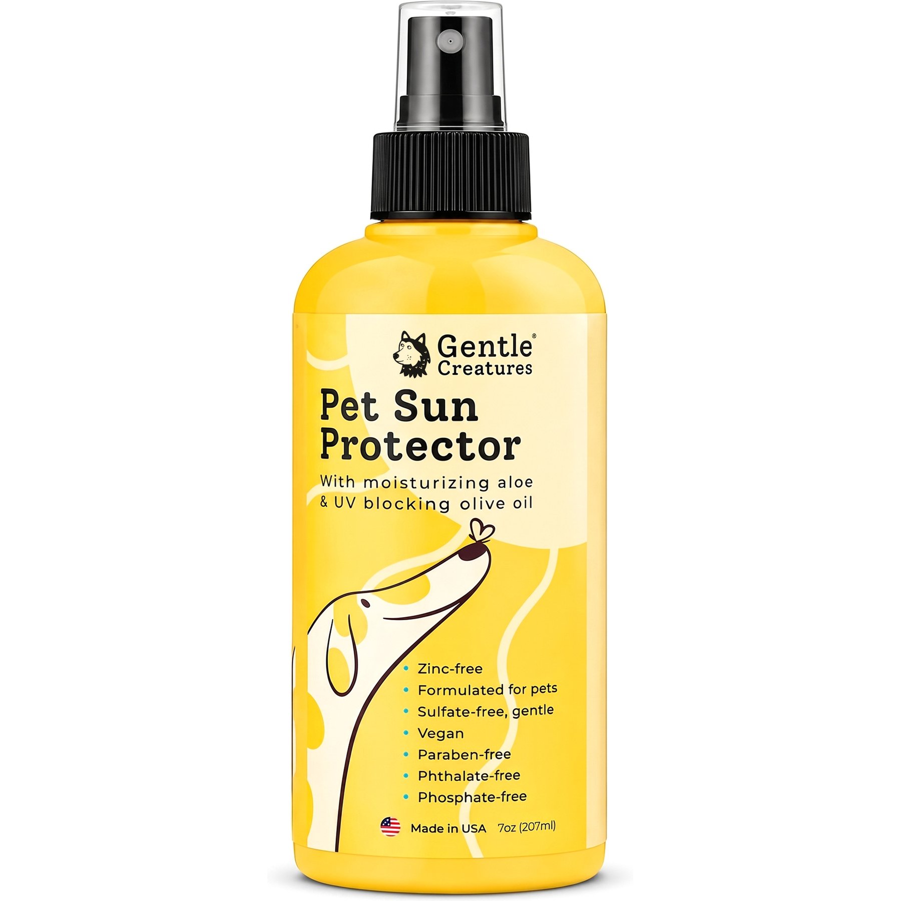Gentle Creatures Pet Sunscreen with Aloe & Olive Oil Dog & Cat Sunscreen, 7-fl oz bottle