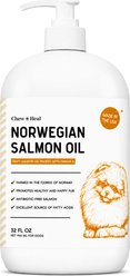 Chew + Heal Norwegian Salmon Oil Skin & Coat Supplement for Dogs & Cats, 32-fl oz bottle