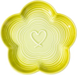 PawsPik Flower Ceramic Cat Feeding Plate, Medium, Green