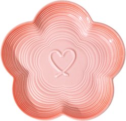 PawsPik Flower Ceramic Cat Feeding Plate, Medium, Pink
