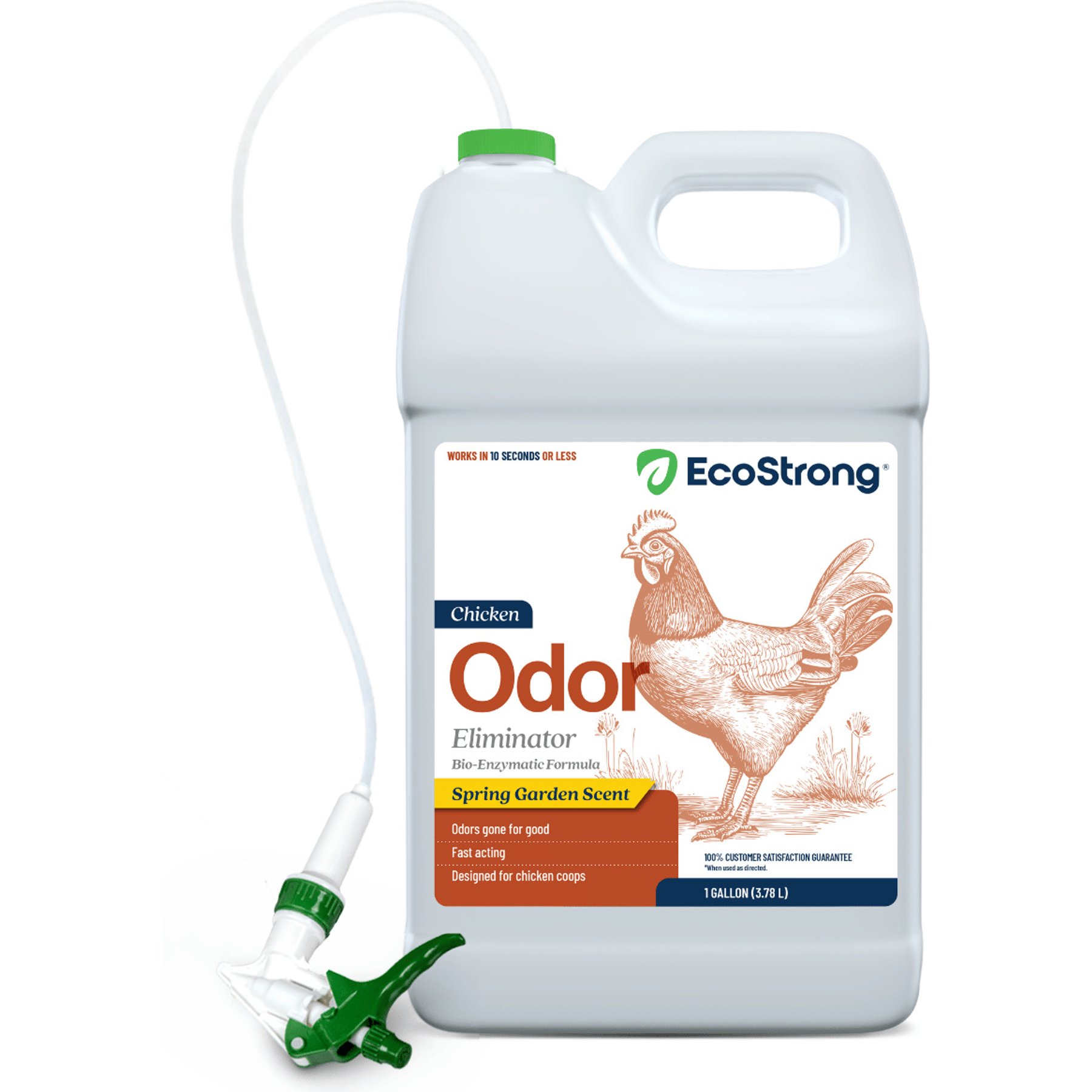EcoStrong Chicken Coop Odor Eliminator Spray, 1-gal jug with 32-fl oz bottle