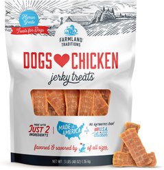 Farmland Traditions Dogs Love Chicken Human-Grade Jerky Dog Treats, 3-lb bag