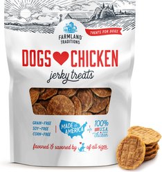 Farmland Traditions USA Dogs Love Chicken Grain-Free Jerky Patties Dog Treats, 1-lb bag
