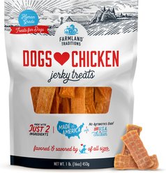 Farmland Traditions Dogs Love Chicken Grain-Free Jerky Dog Treats, 16-oz bag
