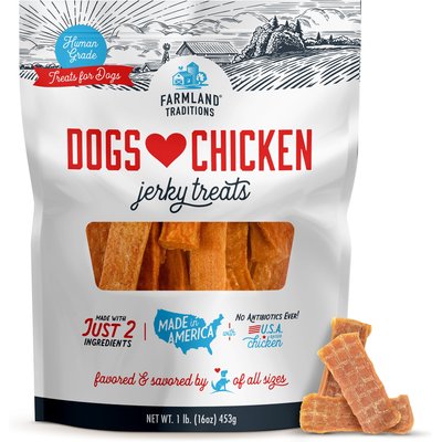 Farmland Traditions Farmland Traditions Dogs Love Chicken Grain-Free Jerky Dog Treats, 16-oz bag