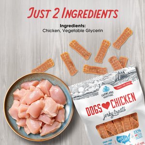Farmland Traditions USA Dogs Love Chicken Grain-Free Jerky Strips Dog Treats, 3-lb bag