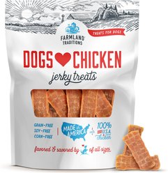 Farmland Traditions USA Dogs Love Chicken Grain-Free Jerky Strips Dog Treats, 3-lb bag