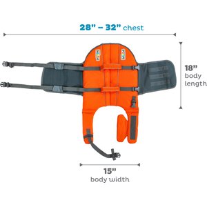 Outward Hound Granby RipStop Dog Life Jacket, Large, Bright Orange