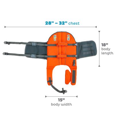 Show full view: Outward Hound Granby RipStop Dog Life Jacket, Large, Bright Orange slide 7 of 12