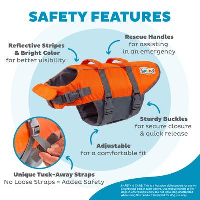 Show full view: Outward Hound Granby RipStop Dog Life Jacket, Large, Bright Orange slide 5 of 12