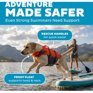 Outward Hound Granby RipStop Dog Life Jacket, Large, Bright Orange