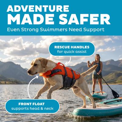Show full view: Outward Hound Granby RipStop Dog Life Jacket, Large, Bright Orange slide 2 of 12