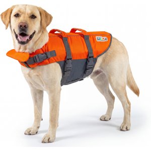 Outward Hound Granby RipStop Dog Life Jacket, Large, Bright Orange