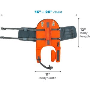 Outward Hound Granby RipStop Dog Life Jacket, Small, Bright Orange