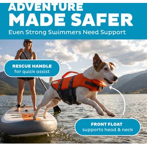 Outward Hound Granby RipStop Dog Life Jacket, Small, Bright Orange