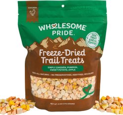Wholesome Pride Pet Treats Trail Treats Chicken with Fruits & Vegetables Grain-Free Freeze-Dried Dog Treats, 6-oz bag