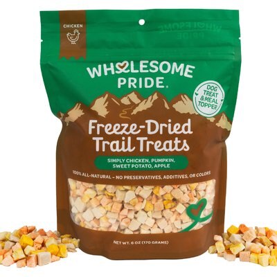 Wholesome Pride Pet Treats Wholesome Pride Pet Treats Trail Treats Chicken with Fruits & Vegetables Grain-Free Freeze-Dried Dog Treats, 6-oz bag