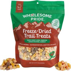 Wholesome Pride Pet Treats Beef Liver with Fruits & Vegetables Grain-Free Limited Ingredient Freeze-Dried Trail Treats for Dogs, 6-oz bag