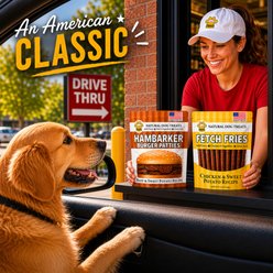 American Pet Food Fetch Fries & Hambarker Combo Beef & Sweet Potato Burger Patties & Chicken & Sweet Potato Jerky Sticks Dog Treats, 10-oz bag slide 2 of 5