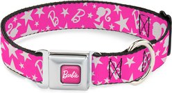Buckle-Down Mattel Barbie Ponytail Silhouette & Star Dog Collar, Large: 15 to 24-in neck, 1-in wide
