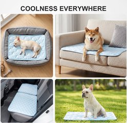 MIXJOY Thin Non-Slip Bottom Machine-Washable Cooling Dog Mat, Light Blue, Large slide 2 of 9