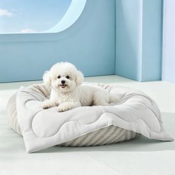 MIXJOY Machine Washable Soft Material Cooling Dog & Cat Blanket, Pearl Grey, Medium: 41 x 30-in