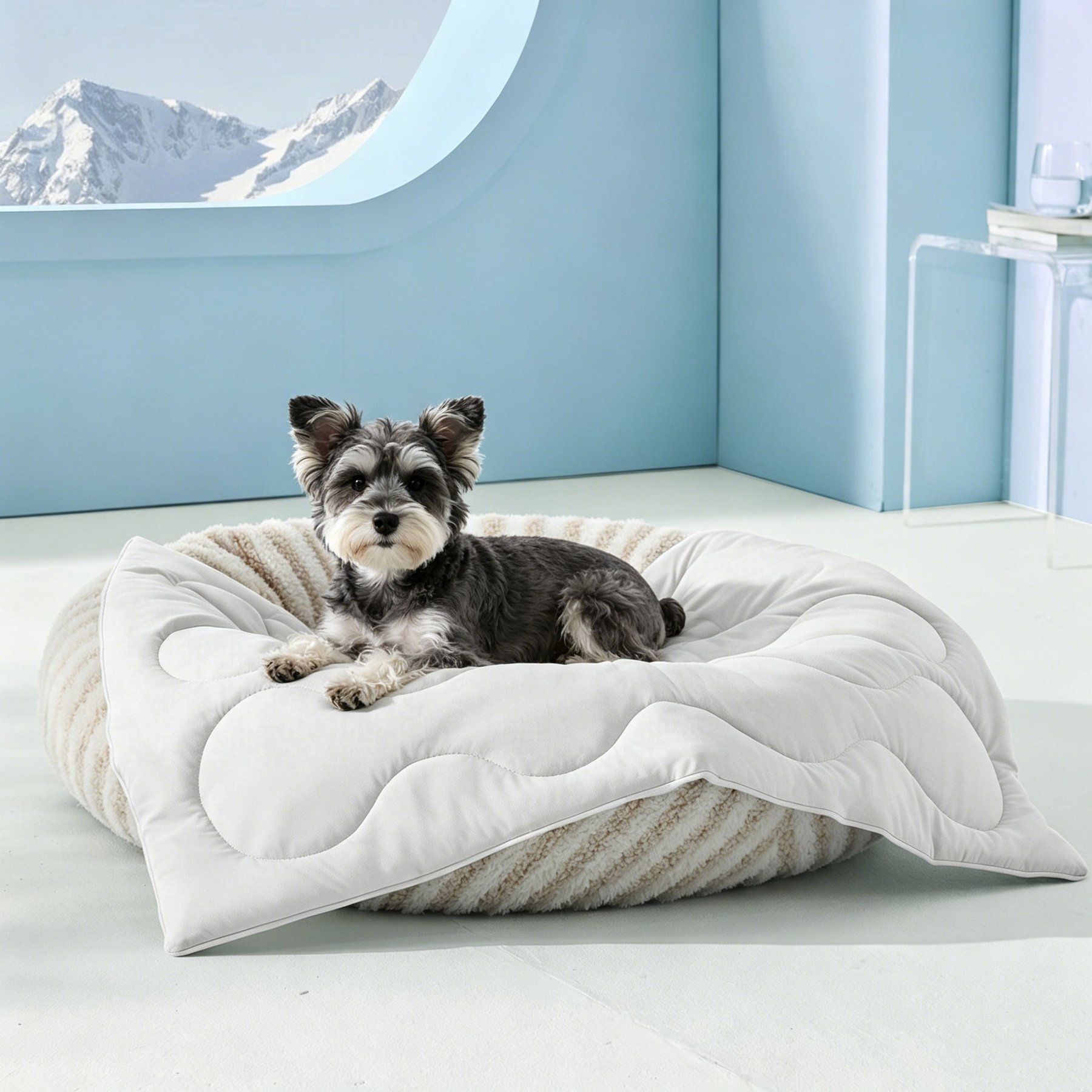 MIXJOY Machine Washable Soft Material Cooling Dog & Cat Blanket, Pearl Grey, Small: 36 x 26-in